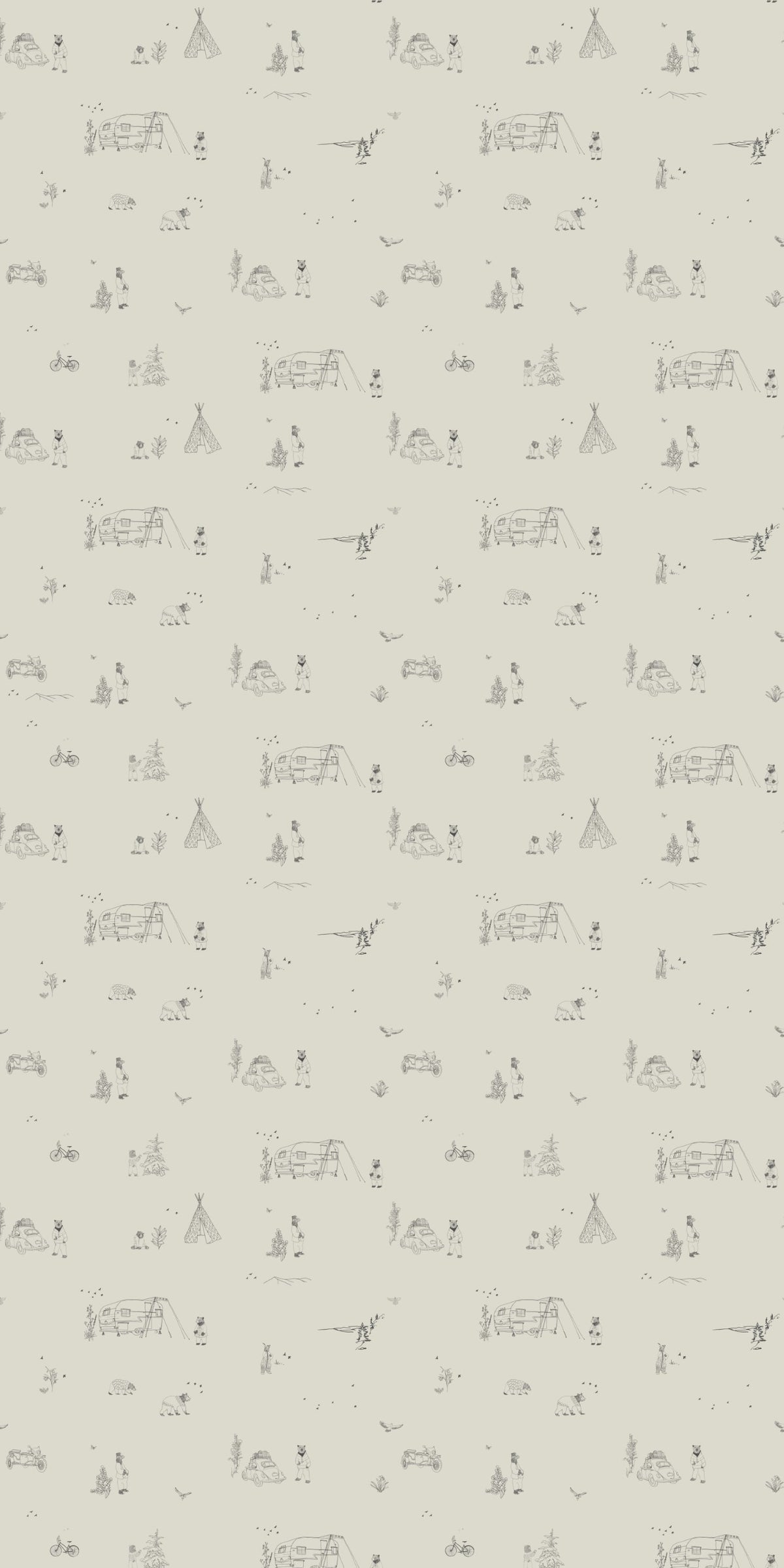 Image of Bear Tent in Light Grey wallpaper