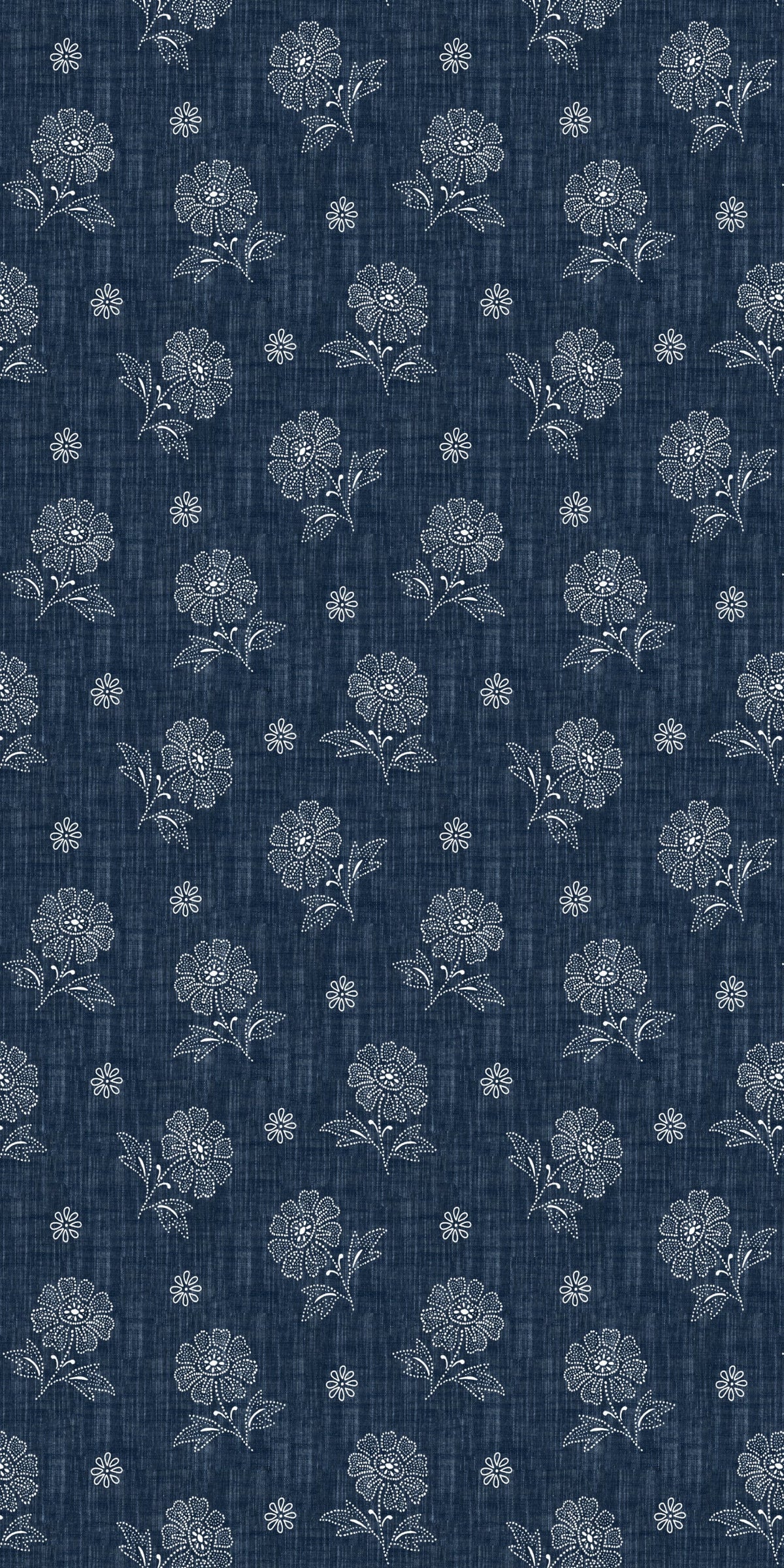 Image of Denim Flower in Dark Wash Wallpaper