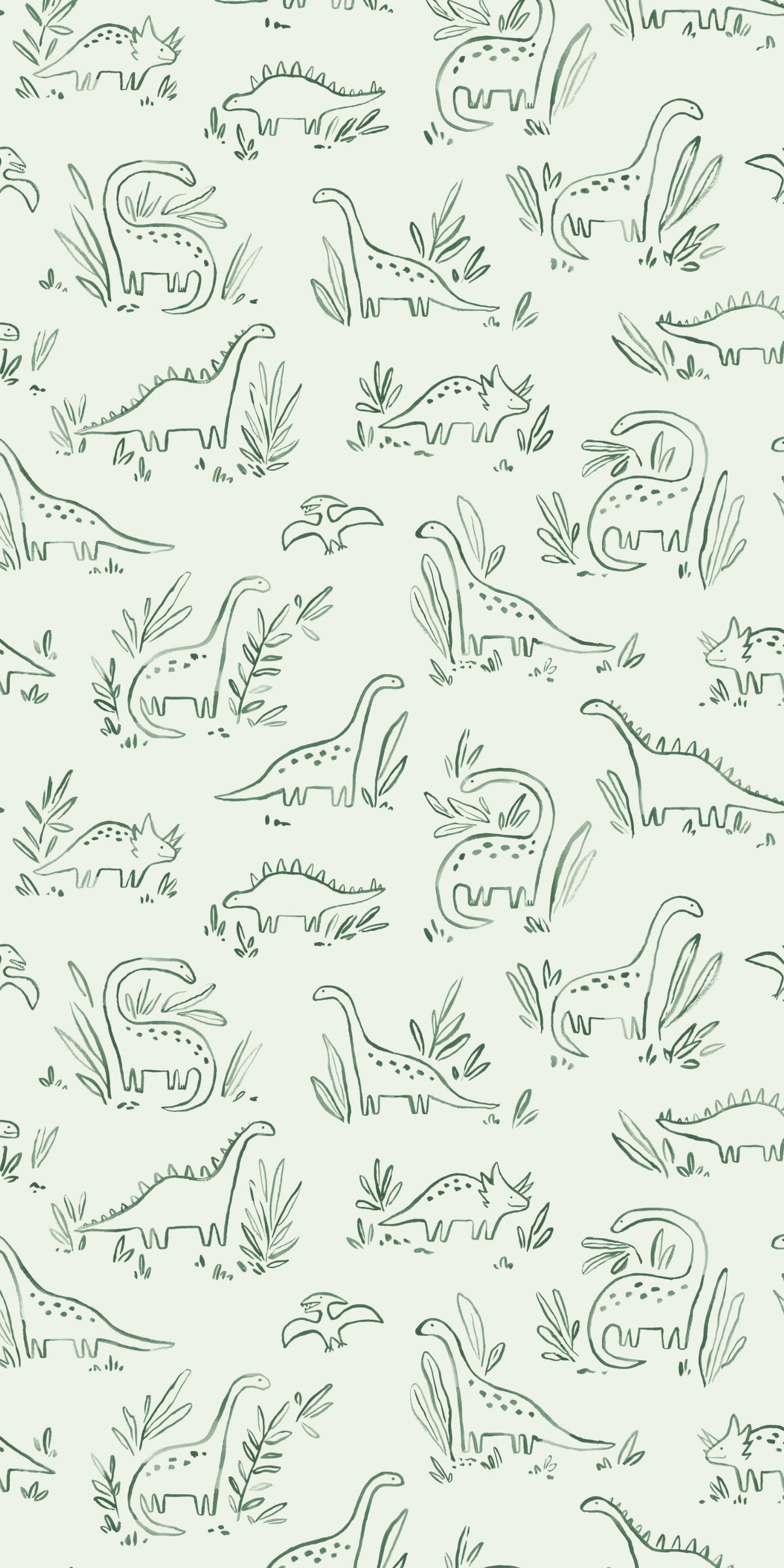 Image of Dinosaurs in Green Wallpaper