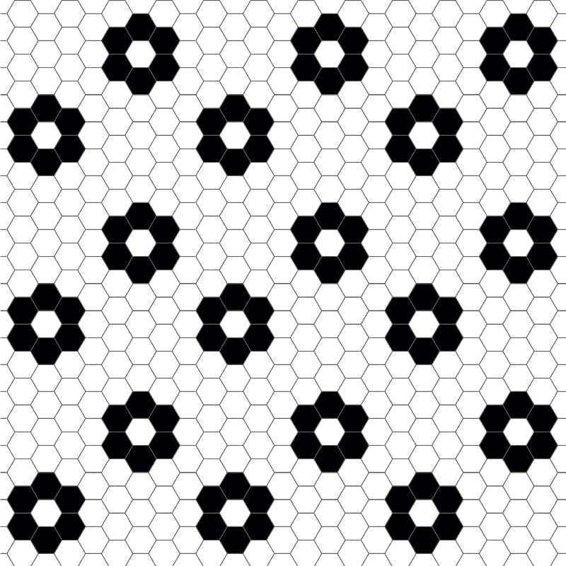 Hexagon Tile Decals in Black color