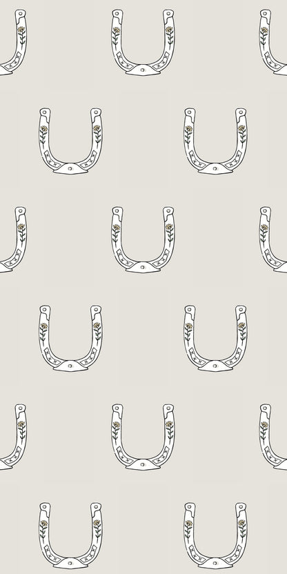 Image of Horseshoe in Grey Wallpaper