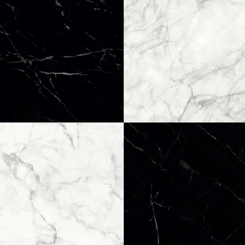 Marble Tile Decals in Black & White color