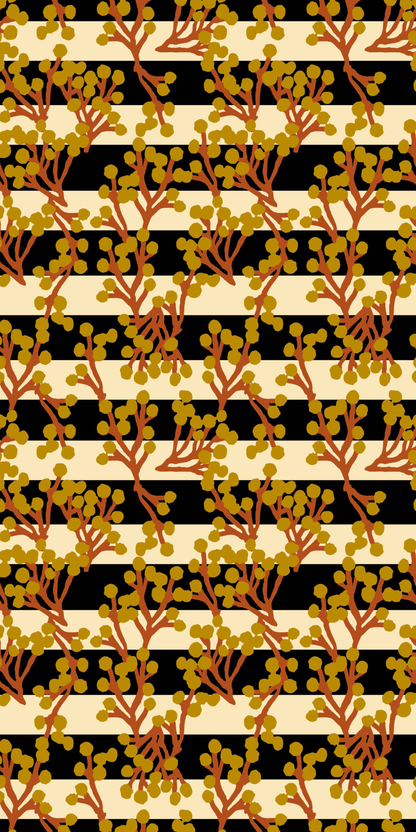 Image of Petit Twigs in Black and Ivory Wallpaper