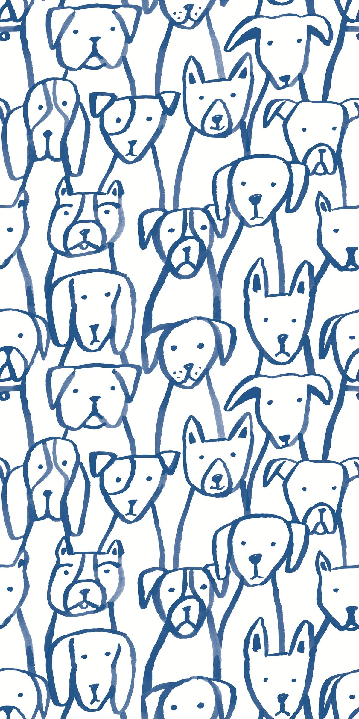 Image of Puppy Pile in Blue Wallpaper