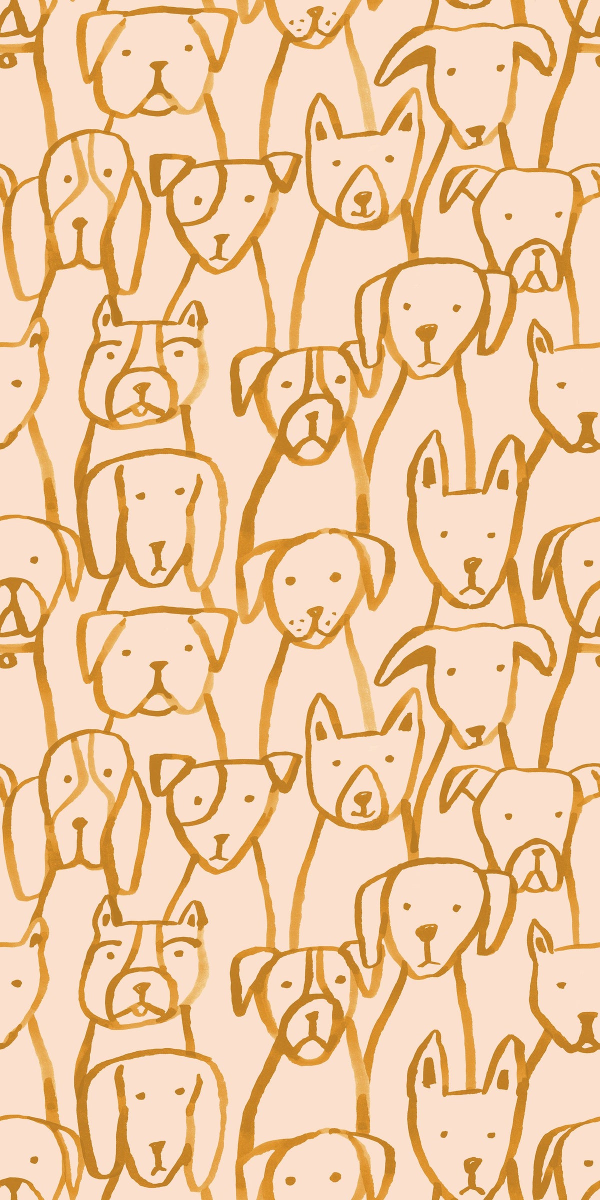 Image of Puppy Pile in Gold Wallpaper