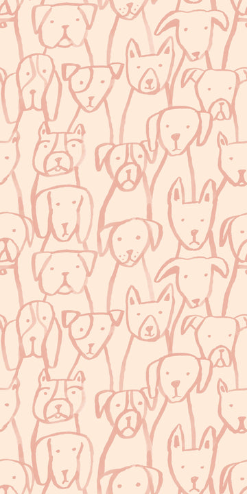 Image of Puppy Pile in Pink Wallpaper
