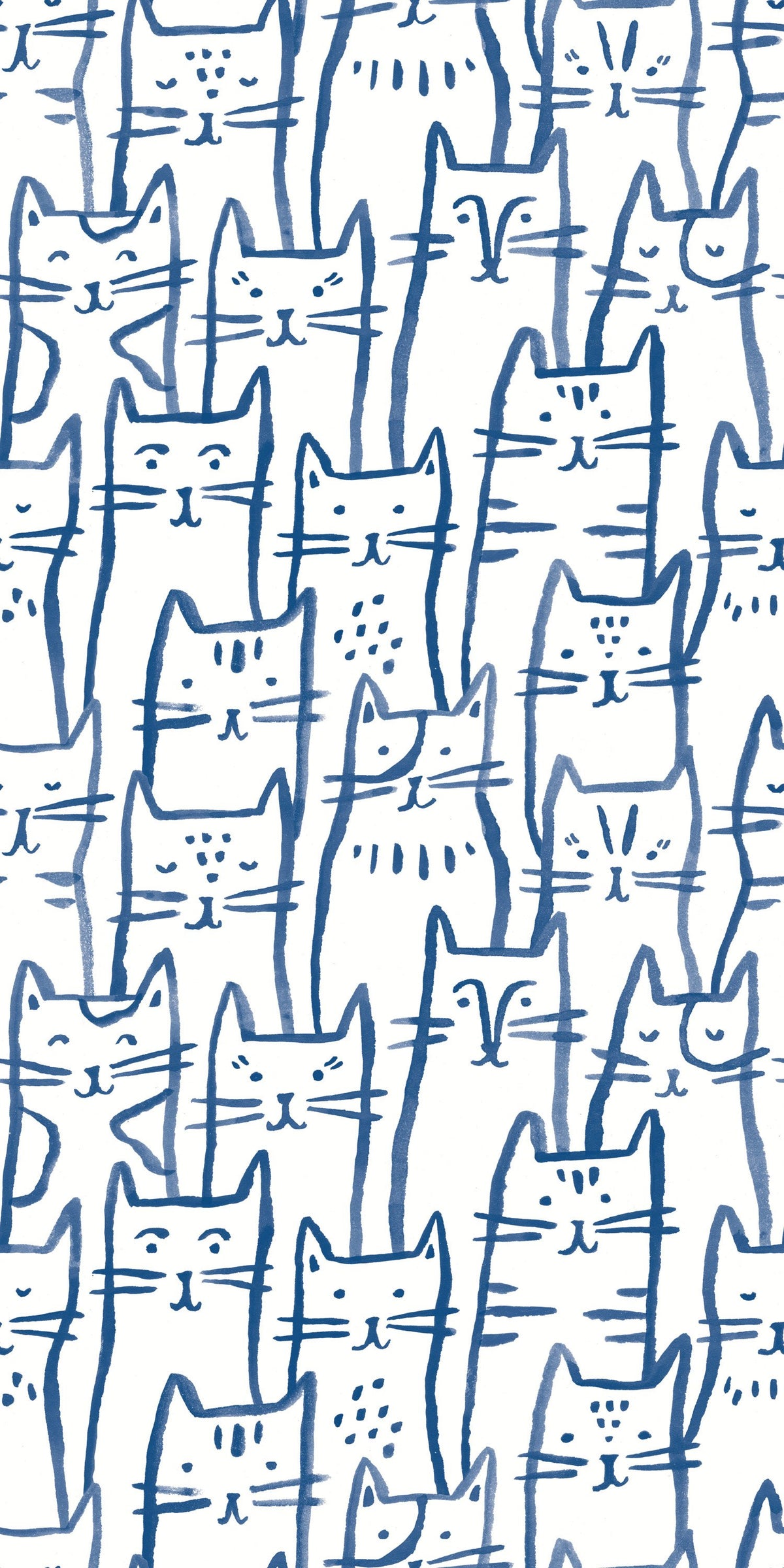 Smitten Kitten in Blue Wallpaper