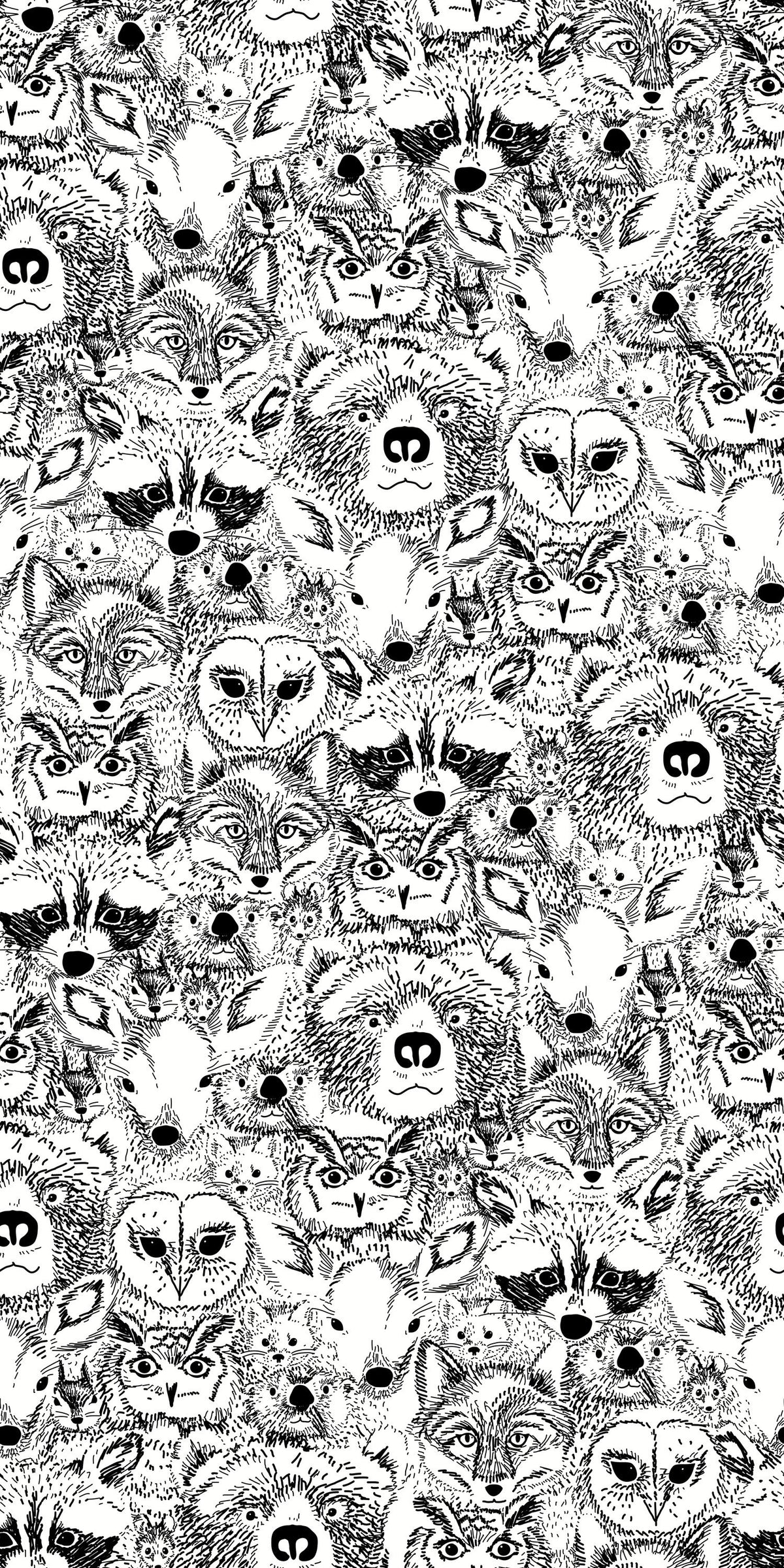 Wild in Black and White Wallpaper