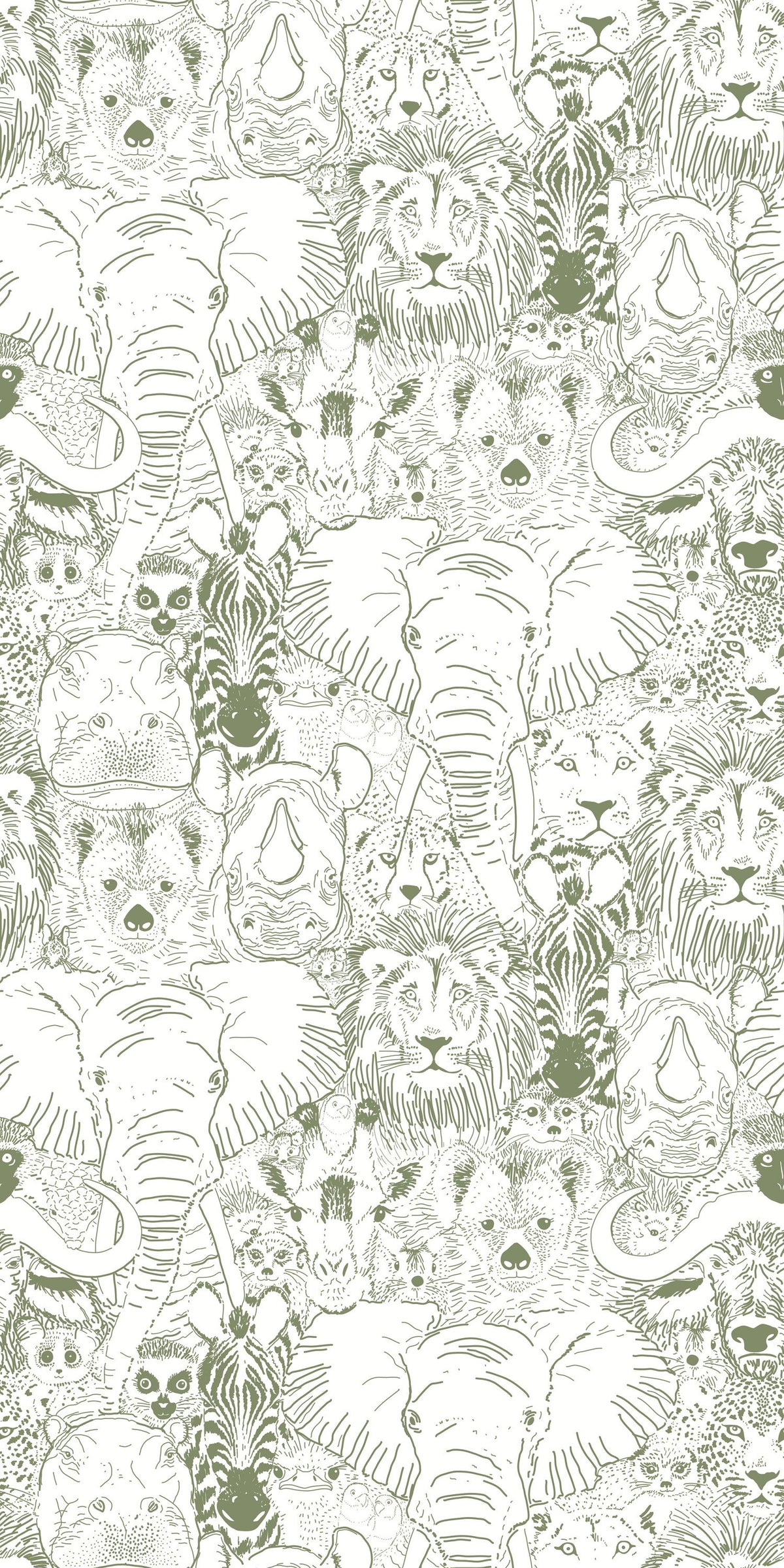Image of Wild Thing in Sage and White wallpaper