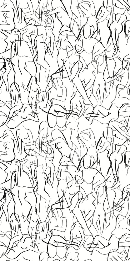 Image of Lady Body in Black and White Wallpaper