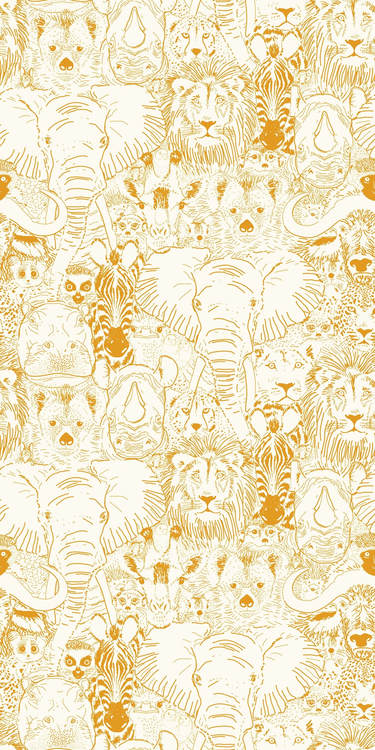 Image of Wild Thing in Gold and Cream Wallpaper