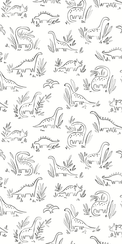 Image of Dinosaurs in Black and White, Wallpaper