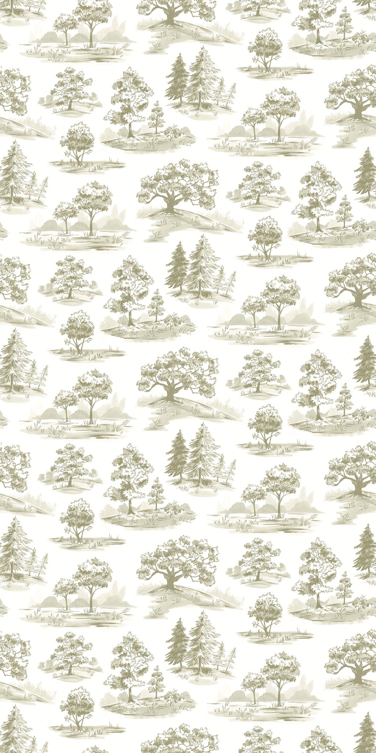 Image of Tree Toile in Mono Wallpaper