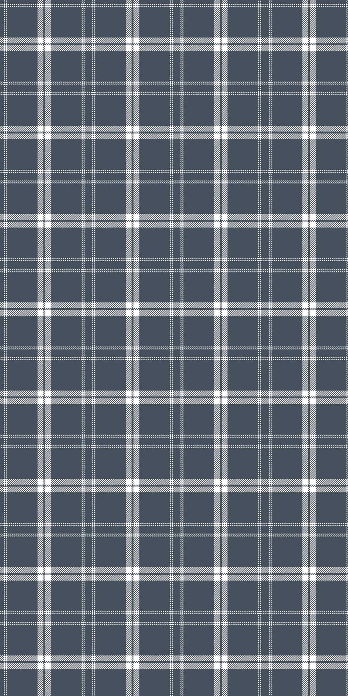 Ticking Plaid in Denim Wallpaper